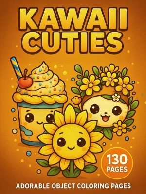 Kawaii Cuties – 130 Adorable Everyday Object Coloring Pages