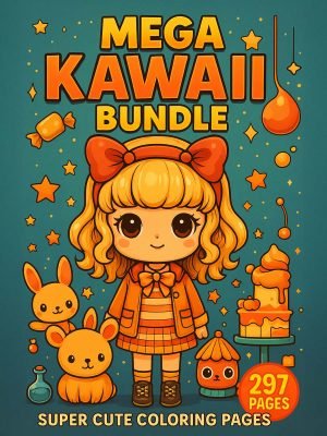 Mega Kawaii Bundle – 297 Super Cute Coloring Pages