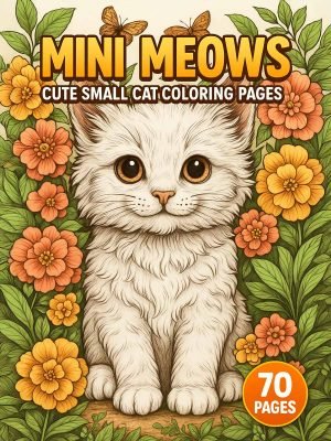 Mini Meows – 70 Cute Small Cat Coloring Pages